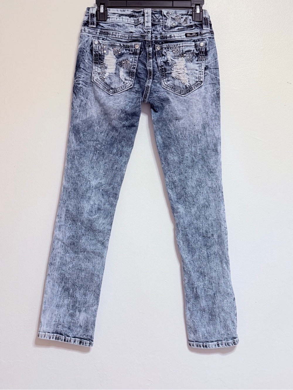 Miss Me Light Acid Wash Distressed Women’s Jeans signature straight size 26